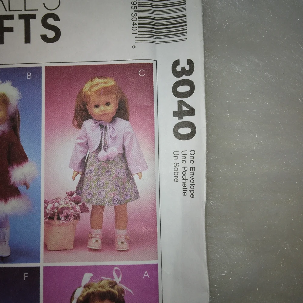 MCCALL'S 3040 wardrobe for American Girl Doll,  Gotz, and other 18 inch …